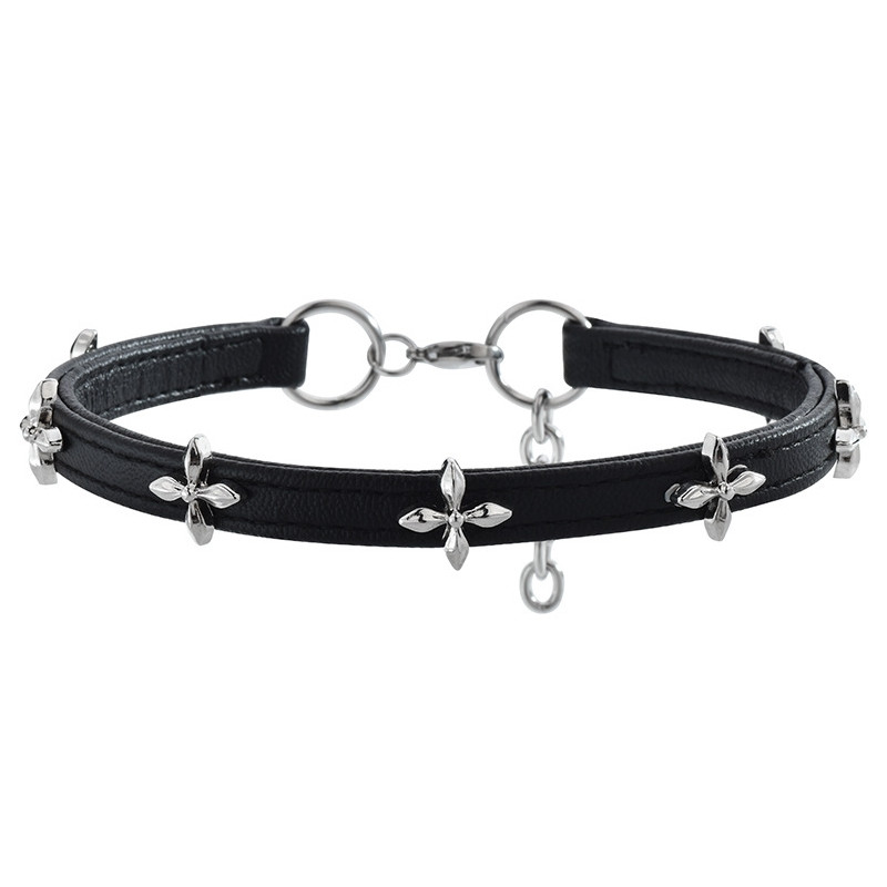 Joy Jewels Collier Ras de cou fin Cross Flow Noir